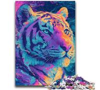 Adult Puzzles 1000 Pieces Mysterious Tiger Challenging To Complete But Fun And Humorous Unique Home Decor And Gifts 50x75cm