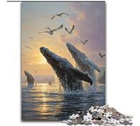 Adult Puzzles 1000 Pieces Mysterious Whale, for Age 14+ Suitable for Couples Fun at Home Activities, Birthday Present,Travel Gifts (Size 26x38cm)