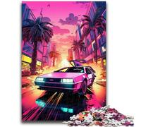 Adult Puzzles 1000 Pieces Neon Cool Sports Car Challenging To Complete But Fun And Humorous Unique Home Decor And Gifts 50x75cm