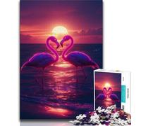 Adult Puzzles 1000 Pieces Neon Flamingo Teenager Jigsaw,Educational Games Home Decoration Birthday Present, Gifts, Wall Art 38x26cm