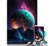 Adult Puzzles 1000 Pieces Neon Planet Teenager Jigsaw,Challenging Family Activity Games DIY Toy for Home Wall Decor Gifts (size 75x50cm)