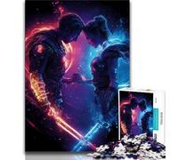 Adult Puzzles 1000 Pieces Neon Warriors Teenager Jigsaw,Educational Games Home Decoration Birthday Present, Gifts, Wall Art 38x26cm