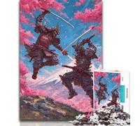 Adult Puzzles 1000 Pieces Ninja at The Foot of Mount Fuji Teenager Jigsaw,Family Activity Fun at Home Activities, Birthday Present,Travel Gifts 26x38cm