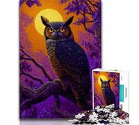 Adult Puzzles 1000 Pieces Owl on The Tree, Learning Educational Toys,for Is Ideal As A Gift for The Whole Family for And 14 Years Old 38x26cm