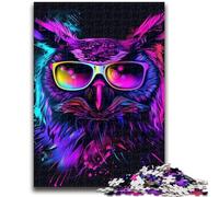 Adult Puzzles 1000 Pieces Owl with Sunglasses Teenager Jigsaw,Family Activity Fun at Home Activities, Birthday Present,Travel Gifts (50x75cm)