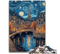 Adult Puzzles 1000 Pieces Paris Under The Stars Learning Educational Toys Family Games Enhance Love between Couples 26x38cm