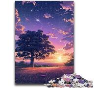 Adult Puzzles 1000 Pieces Peaceful Evening Sunset 1000 Piece Puzzle,Stress Reliever Staycation Kill Time Parent-child Interaction (38x26cm)