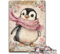 Adult Puzzles 1000 Pieces Penguin Wearing A Scarf Family Fun for Is Ideal As A Gift for The Whole Family for And Age 14 Years Up 50x75cm