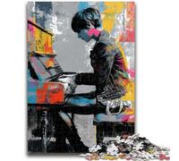 Adult Puzzles 1000 Pieces Pianist Challenging To Complete But Fun And Humorous with Matching Poster And Trivia Sheet 26x38cm