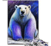 Adult Puzzles 1000 Pieces Polar Bear Learning Educational Toys Fun at Home Activities, Birthday Present,Travel Gifts 26x38cm