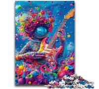 Adult Puzzles 1000 Pieces Psychedelic Astronaut Challenging Game And Family Play with Fully Interlocking Randomly Shaped Pieces 26x38cm
