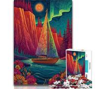 Adult Puzzles 1000 Pieces Psychedelic Boat,Help The Brain Exercise Addictive Toys to Cultivate Patience Gift For Birthdays 75x50cm