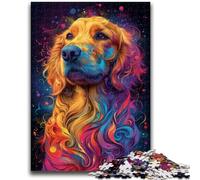 Adult Puzzles 1000 Pieces Psychedelic Dog Family Fun for Is Ideal As A Gift for The Whole Family for And Age 14 Years Up 26x38cm