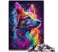 Adult Puzzles 1000 Pieces Psychedelic Dog Stress Reliever Staycation Kill Time Perfect Decoration for Age 14+ 26x38cm