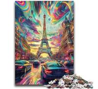 Adult Puzzles 1000 Pieces Psychedelic Eiffel Learning Educational Toys Family Games Enhance Love between Couples 26x38cm