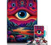 Adult Puzzles 1000 Pieces Psychedelic Eyes,Help The Brain Exercise Addictive Toys to Cultivate Patience Gift For Birthdays (75x50cm)