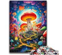 Adult Puzzles 1000 Pieces Psychedelic Mushrooms Challenging Game And Family Play with Fully Interlocking Randomly Shaped Pieces 26x38cm