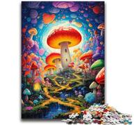 Adult Puzzles 1000 Pieces Psychedelic Mushrooms Stress Reliever Staycation Kill Time Perfect Decoration for Age 14+ 50x75cm