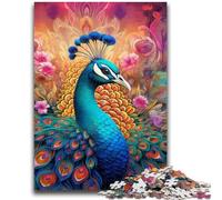Adult Puzzles 1000 Pieces Psychedelic Peacock Teenager Jigsaw,Family Activity Fun at Home Activities, Birthday Present,Travel Gifts (38x26cm)