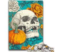 Adult Puzzles 1000 Pieces Pumpkin Skeleton for 14+ Unique Challenge Game Family Games Christmas Birthday Gifts 50x75cm