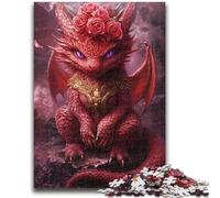 Adult Puzzles 1000 Pieces Red Dragon 1000 Piece Puzzle,Stress Reliever Staycation Kill Time Parent-child Interaction (38x26cm)