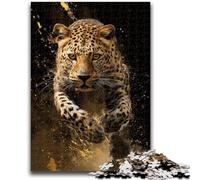 Adult Puzzles 1000 Pieces Running Cheetah 1000 Piece Puzzle,Stress Reliever Staycation Kill Time Parent-child Interaction (50x75cm)