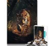 Adult Puzzles 1000 Pieces Running Leopard Puzzles for Adults,Artistic Wall Decor & Birthday Gift Idea for Friends, Home Office (size 38x26cm)