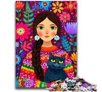 Adult Puzzles 1000 Pieces Russian Girl And Pussy 1000 Piece Puzzle,Stress Reliever Staycation Kill Time Parent-child Interaction (38x26cm)