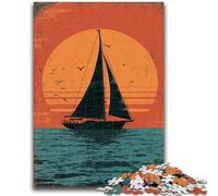 Adult Puzzles 1000 Pieces Sailboat Sailing The Ocean Challenging Game And Family Play for Is Ideal As A Gift for The Whole Family 26x38cm