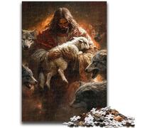 Adult Puzzles 1000 Pieces Sheep And Jesus Teenager Jigsaw,Family Activity Fun at Home Activities, Birthday Present,Travel Gifts (50x75cm)
