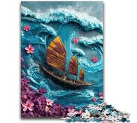 Adult Puzzles 1000 Pieces Ship on The Ocean Puzzles for Teenagers,Educational Games Home Decoration Birthday Present, Gifts, Wall Art (75x50cm)