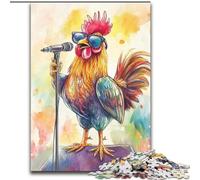 Adult Puzzles 1000 Pieces Singing Rooster, Game Toys Every Piece Is Unique - Challenging Family Fun Game for for Age 14 (size 50x75cm)
