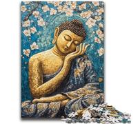 Adult Puzzles 1000 Pieces Sleeping Buddha Art Family Game Stress Reliever Difficult Challenge Artists Collection, Fine Art 50x75cm