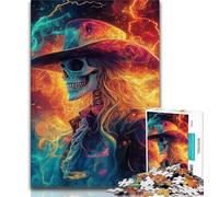 Adult Puzzles 1000 Pieces Smoky Skull,Help The Brain Exercise Addictive Toys to Cultivate Patience Gift For Birthdays 38x26cm