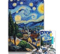 Adult Puzzles 1000 Pieces Starry Night Country,Challenging Game And Family Play with Fully Interlocking Randomly Shaped Pieces (38x26cm)