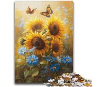 Adult Puzzles 1000 Pieces Sunflower Butterfly Family Fun for Is Ideal As A Gift for The Whole Family for And Age 14 Years Up 50x75cm