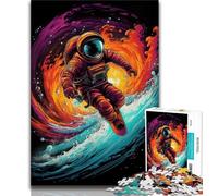 Adult Puzzles 1000 Pieces Surfing Astronauts Teenager Jigsaw,Educational Games Home Decoration Birthday Present, Gifts, Wall Art 38x26cm