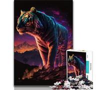 Adult Puzzles 1000 Pieces Synthwave Tiger Teenager Jigsaw,Educational Games Home Decoration Birthday Present, Gifts, Wall Art 75x50cm