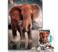 Adult Puzzles 1000 Pieces The Lonely Elephant 1000 Pieces for Adults,Decompressing Intellectual Educational Toy Birthday Gift (size 75x50cm)