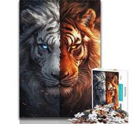 Adult Puzzles 1000 Pieces Tiger Portrait Puzzles for Teenagers,is Ideal As Gifts for The Whole Family Suitable for And 14 (size 75x50cm)