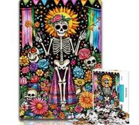 Adult Puzzles 1000 Pieces Undead Skeleton,Challenging Game And Family Play with Fully Interlocking Randomly Shaped Pieces (75x50cm)