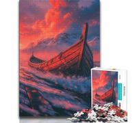 Adult Puzzles 1000 Pieces Viking Drakkar Boat,Help The Brain Exercise Addictive Toys to Cultivate Patience Gift For Birthdays (38x26cm)