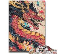 Adult Puzzles 1000 Pieces Watercolor Dragon 1000 Piece Jigsaw,Stress Reliever Difficult Challenge Unique Home Decor And Gifts (75x50cm)