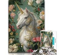 Adult Puzzles 1000 Pieces White Unicorn 1000 Piece Puzzle,Stress Reliever Staycation Kill Time Parent-child Interaction 26x38cm