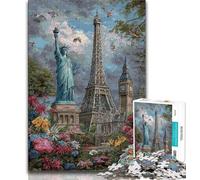 Adult Puzzles 1000 Pieces World Attractions Puzzles for Teenagers,is Ideal As Gifts for The Whole Family Suitable for And 14 (size 75x50cm)