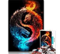 Adult Puzzles 1000 Pieces Yin And Yang Dragon Teenager Jigsaw,Educational Games Home Decoration Birthday Present, Gifts, Wall Art 38x26cm