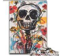 Adult Puzzles 2000 Pieces Basquiat-style Flowers And Skulls Challenging To Complete But Fun And Humorous Unique Home Decor And Gifts 70x100cm