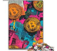 Adult Puzzles 2000 Pieces Bitcoin Logo Learning Educational Toys Family Games Enhance Love between Couples 70x100cm