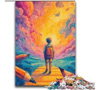 Adult Puzzles 2000 Pieces Boy Going to School Learning Educational Toys Family Games Enhance Love between Couples 70x100cm