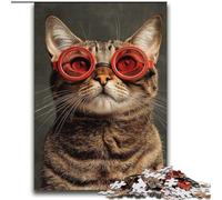 Adult Puzzles 2000 Pieces Cat Drinking Coffee Family Game Stress Reliever Difficult Challenge Artists Collection, Fine Art 70x100cm